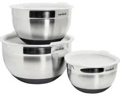 Cubos con tapa Premium 3 piezas, Acero inoxidable