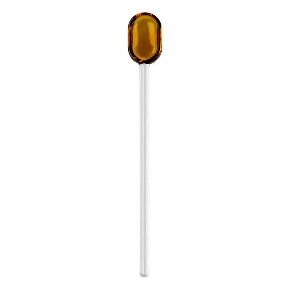 Cucharilla de latte Muurla vidrio 15,5 cm, Yellow-clear