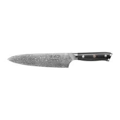 Cuchillo de chef Damascus By Hâws 32 cm, Negro-acero inoxidable