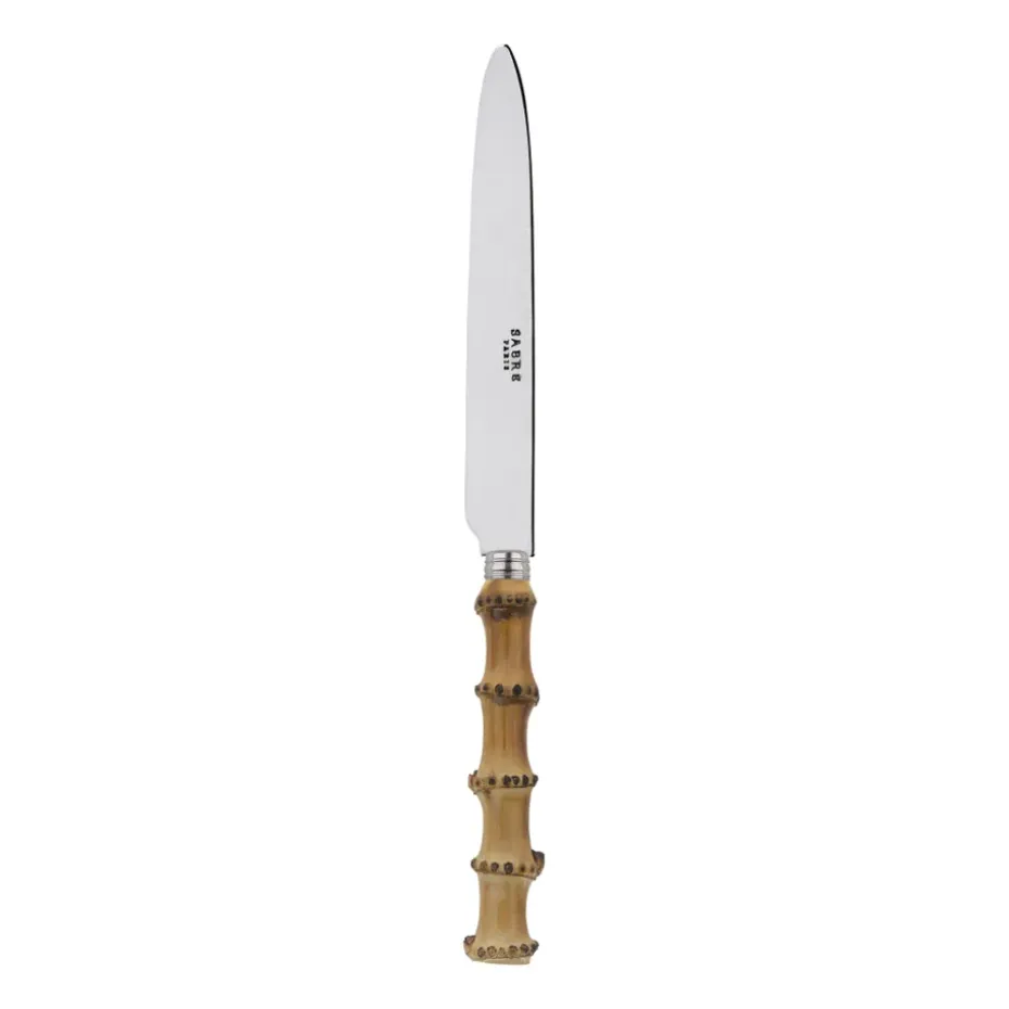 Cuchillo de mesa Panda, acero inoxidable-bambú