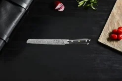 Cuchillo de pan Damascus By Hâws 33 cm, Negro-acero inoxidable