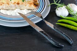 Cuchillo de parrilla Laguiole By Hâws, pack de 6, Madera negra