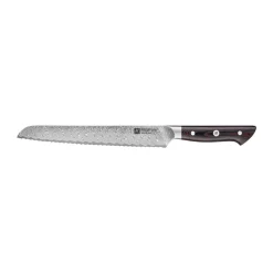 Cuchillo para pan Zwilling Tanrei 23 cm, Acero damasco-negro