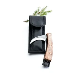 Cuchillo para setas con funda, Roble