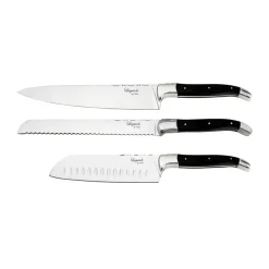Cuchillos de chef Laguiole By Hâws, 3 piezas, Madera negra
