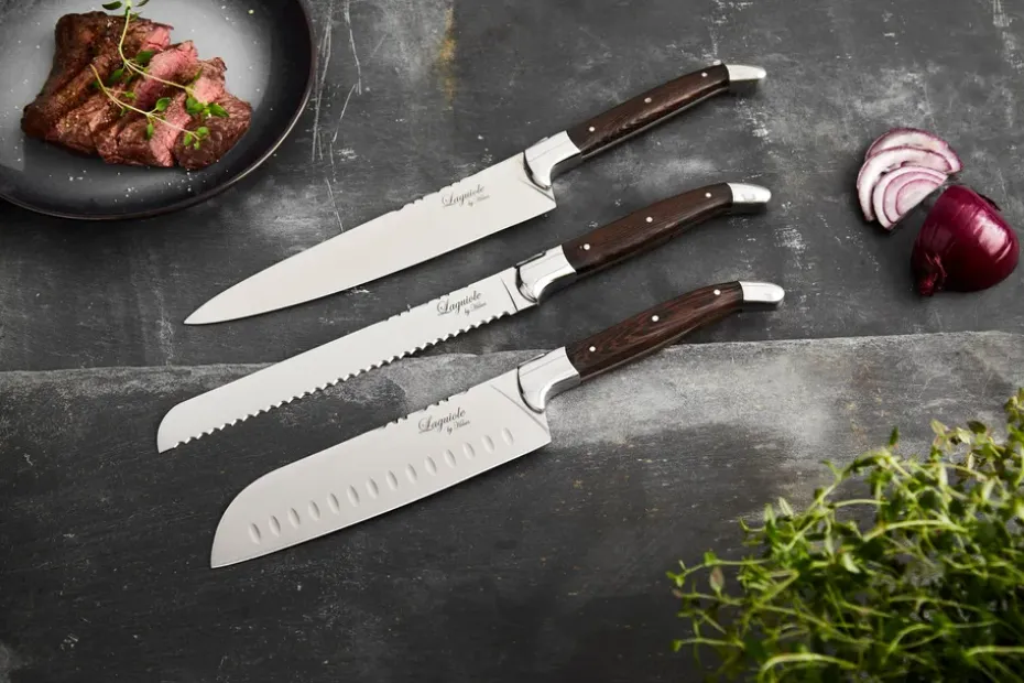 Cuchillos de chef Laguiole By Hâws, 3 piezas, Wengué
