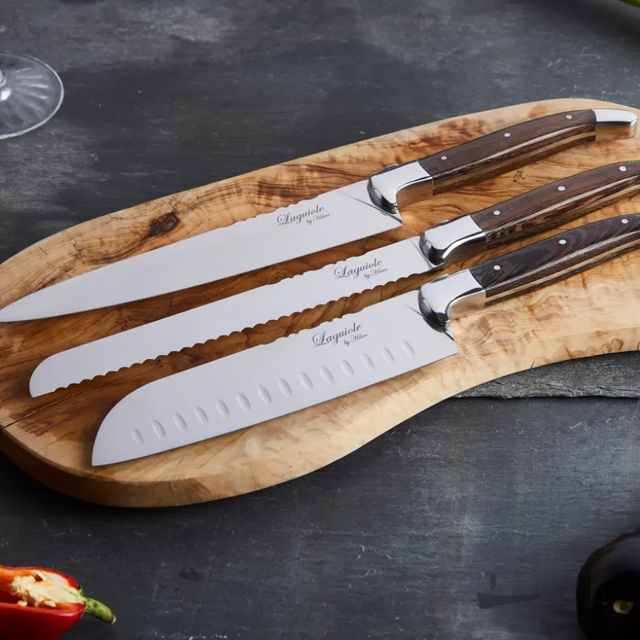 Cuchillos de chef Laguiole By Hâws, 3 piezas, Wengué