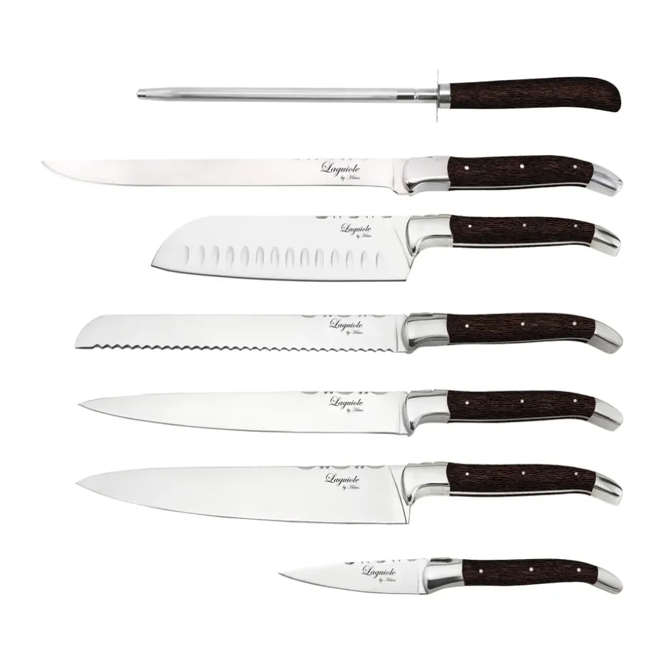 Cuchillos de chef Laguiole By Hâws, 7 piezas, Wengué