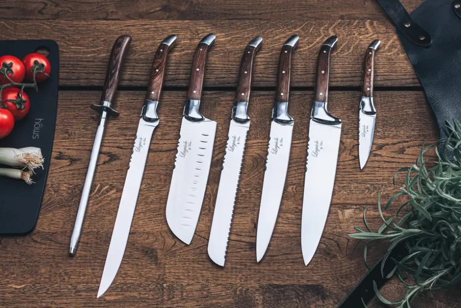 Cuchillos de chef Laguiole By Hâws, 7 piezas, Wengué