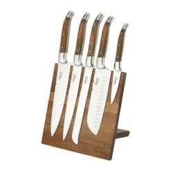 Cuchillos Laguiole By Hâws con bloque, 6 piezas, Oliva