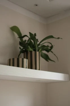 Cuenco decorativo Line Ø16 cm, Verde con rayas