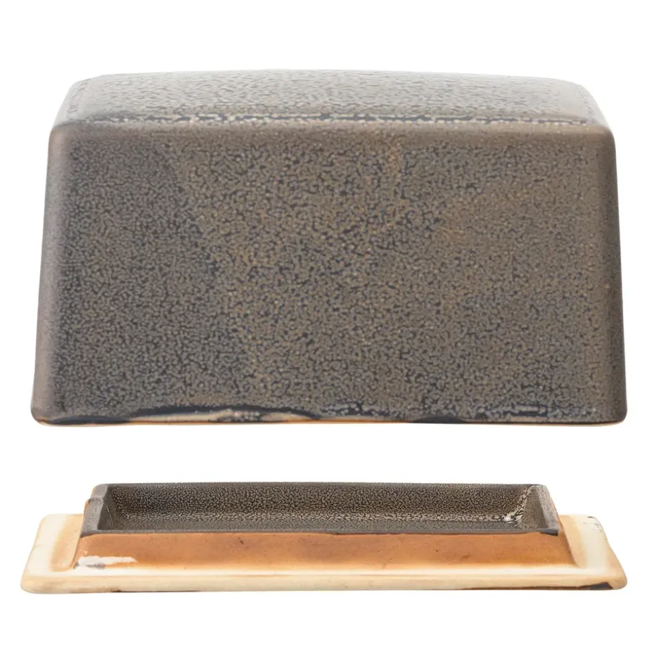 Cuenco para mantequilla Kendra gres, gris
