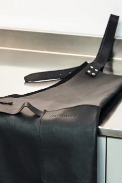 Delantal de cuero Nordwik, Negro