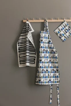 Delantal Persons kryddskåp estampado pequeño, Azul