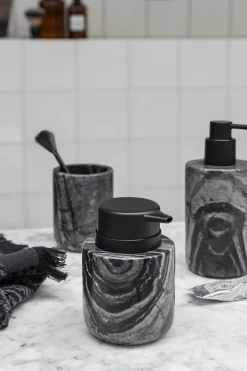 Dispensador de jabón Marble 12,5 cm, Negro-gris