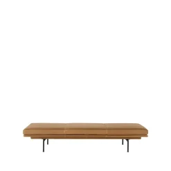 Diván Outline, Refine leather cognac-Black
