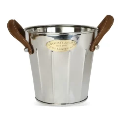 Enfriador de botellas de vino Heritage con asas de cuero, 23 cm