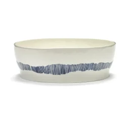 Ensaladera Ottolenghi Feast Ø27,5 cm, White stripes-blue
