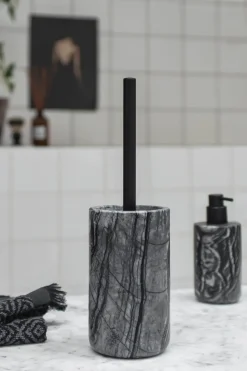 Escobilla de baño Marble 36 cm, Negro-gris