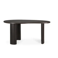 Escritorio Boomerang, Caoba teñida en marrón oscuro, 160x83x76 cm