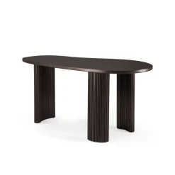 Escritorio Boomerang, Caoba teñida en marrón oscuro, 160x83x76 cm