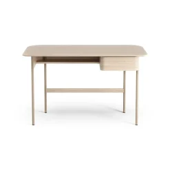 Escritorio Luna con cajón, Roble pigmentado blanco