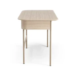 Escritorio Luna con cajón, Roble pigmentado blanco