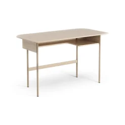 Escritorio Luna, Roble pigmentado blanco