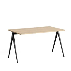 Escritorio Pyramid 01, Oak matt lacqured-140x75cm-estructura de acero negra