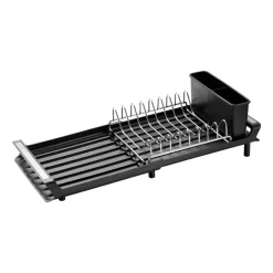 Escurreplatos plegable Dayra 20x47 cm, Negro