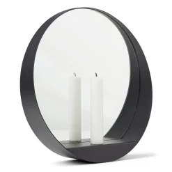 Espejo / Candelabro Glim Ø28 cm, negro