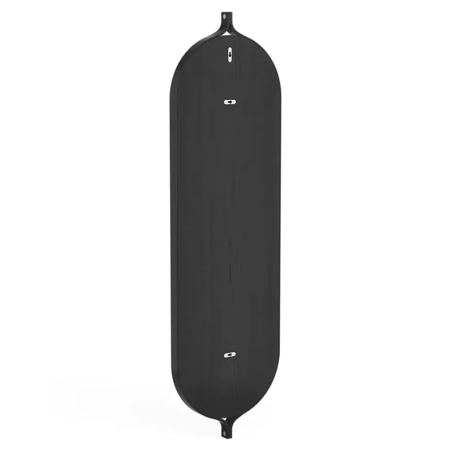 Espejo Comma rectangular 135 cm, fresno teñido de negro