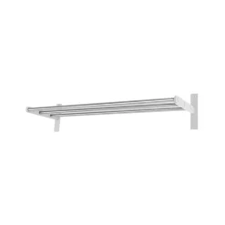 Estante de recibidor 12, Acero/blanco-aluminio con revestimiento blanco