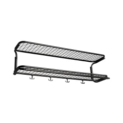 Estante sombrerero Classic 650, Negro/negro, 2 niveles, 70 cm