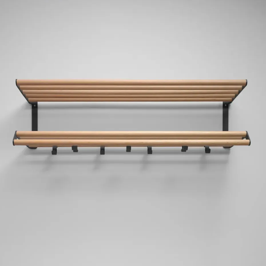 Estante sombrerero Tamburin 100 cm, Roble-negro