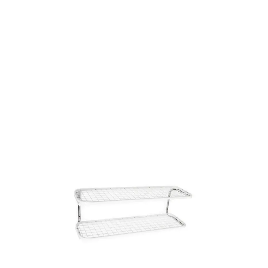 Estante zapatero Classic 650, Blanco/cromo, 2 niveles, 50 cm