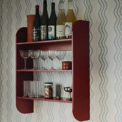 Estantería de pared Strapats 62x73,6 cm, Burgundy