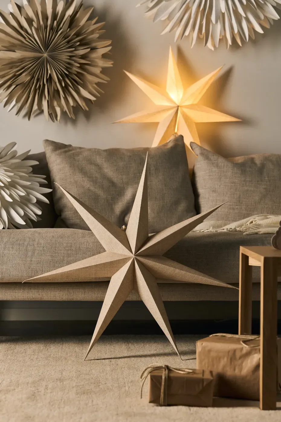 Estrella de Adviento Bare natural, 80 cm