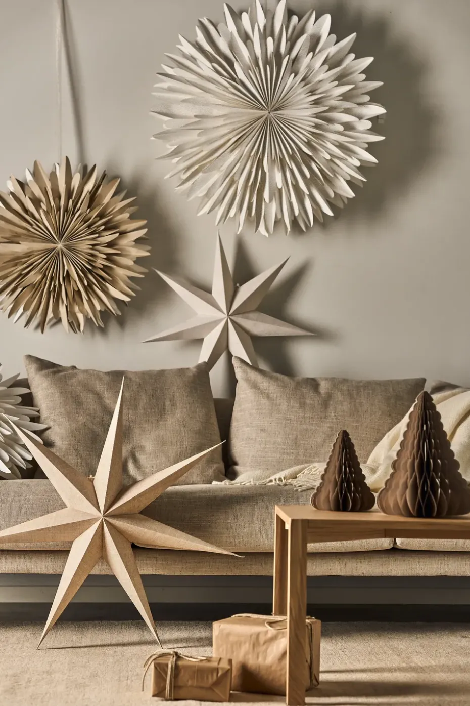 Estrella de Adviento Bare blanco, 60 cm
