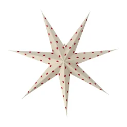 Estrella de Adviento Bare blanco-puntos rojos, 80 cm