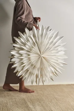 Estrella de Adviento Luna blanco, 80 cm