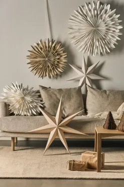 Estrella de Adviento Luna blanco con puntos, Ø80 cm