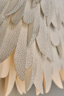 Estrella de Adviento Luna blanco con puntos, 60 cm