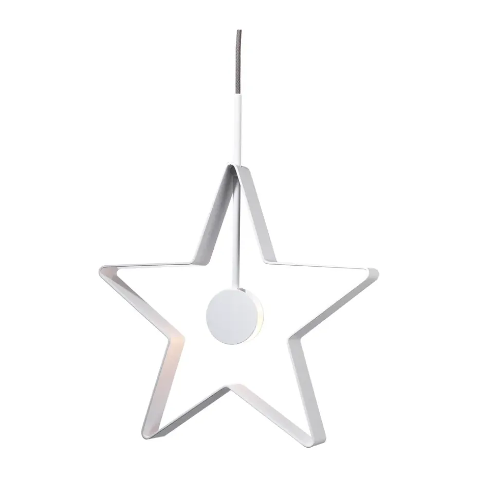 Estrella de Adviento Spica 40 cm, Cable blanco-gris