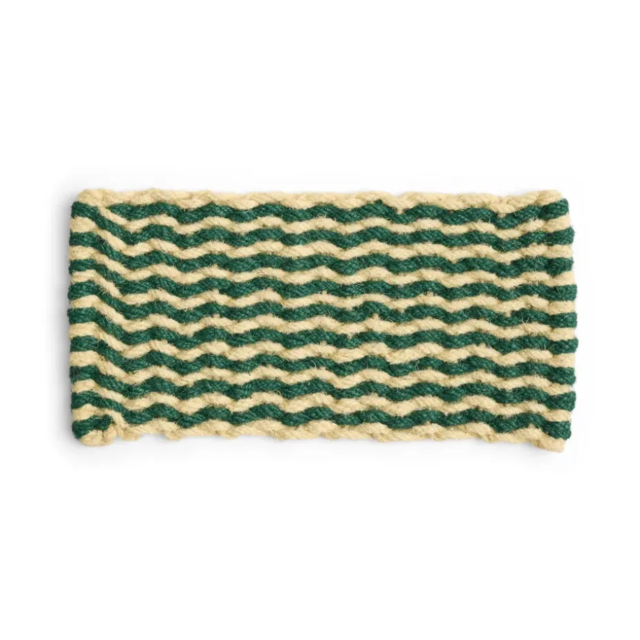 Felpudo Coco Stripe Wave, Dark green-white