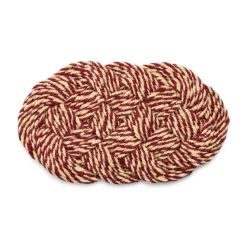 Felpudo Coco 40x80 cm, Swirl burdeos-off white