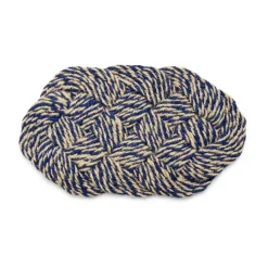 Felpudo Coco 40x80 cm, Swirl blue-off white