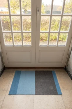 Felpudo Stripes horizontal, Blue-steel grey, 60x90 cm