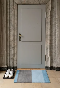Felpudo Stripes horizontal, Blue-steel grey, 60x90 cm