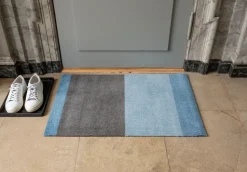 Felpudo Stripes horizontal, Blue-steel grey, 60x90 cm